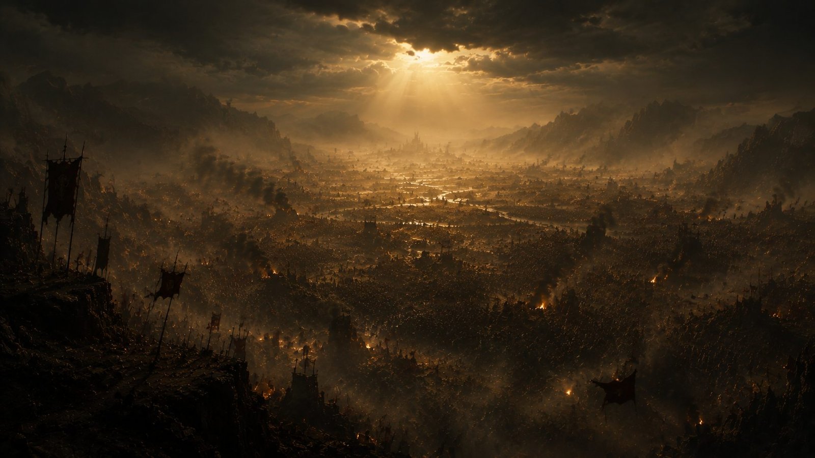 A vast, desolate ancient battlefield