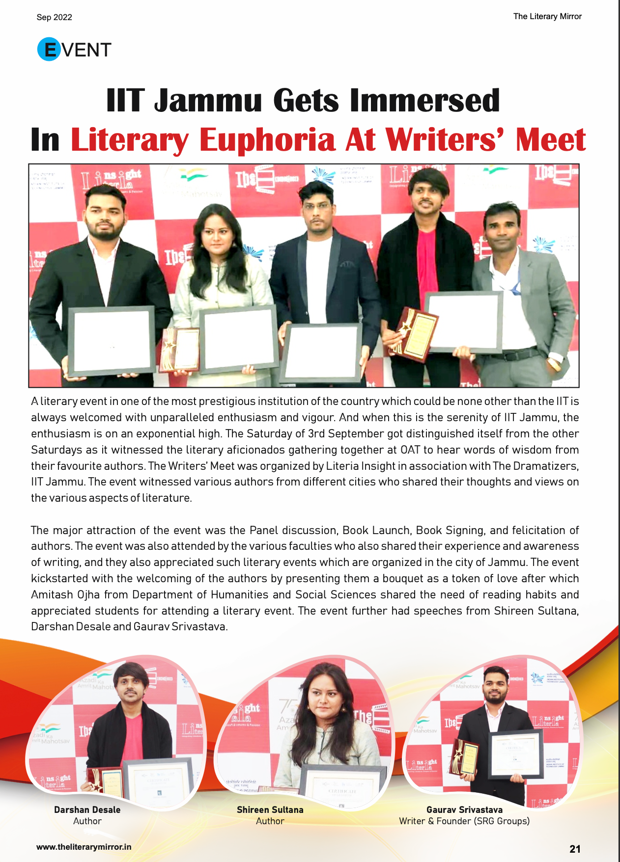 The Literary Mirror — IIT Jammu Writers' Meet coverage