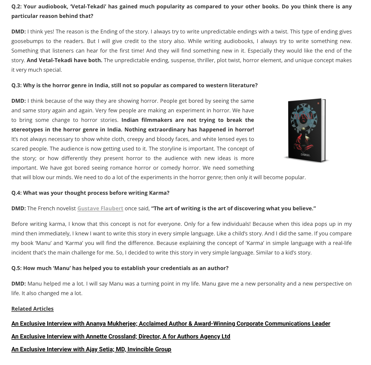The Literary Mirror web interview, second page