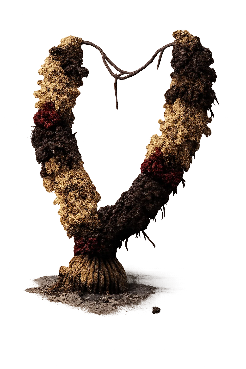 A half-burnt wedding garland